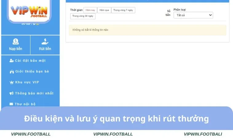 Điều kiện và lưu ý quan trọng khi rút thưởng