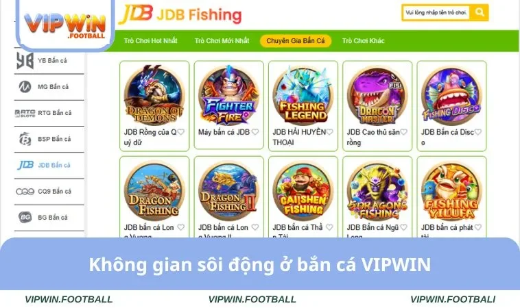 Không gian sôi động ở bắn cá VIPWIN
