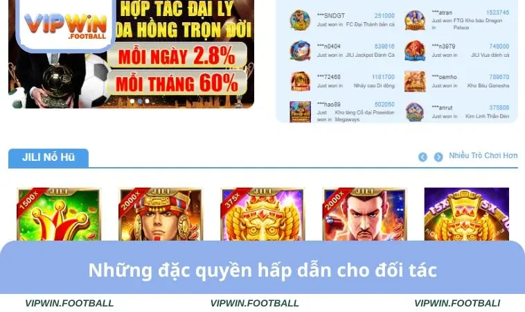 Những đặc quyền hấp dẫn cho đối tác