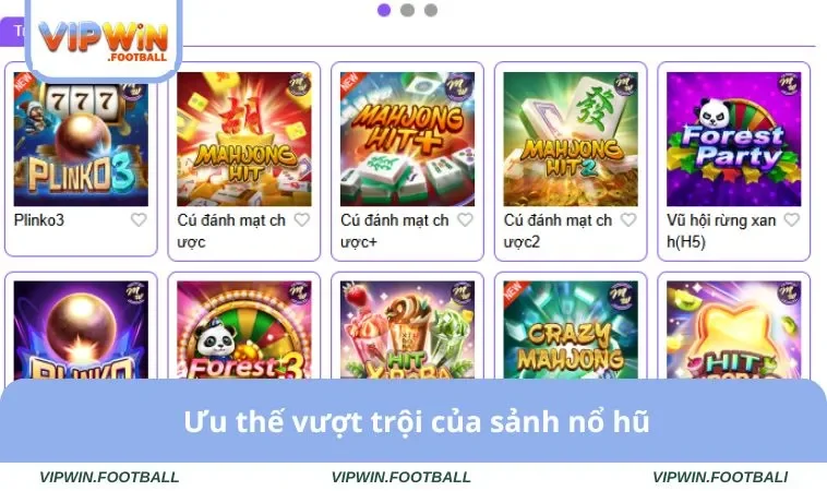 Ưu thế vượt trội của sảnh nổ hũ